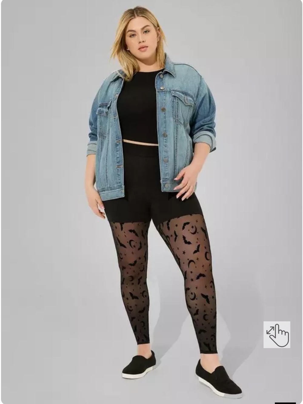 NWOT torrid Full-Length Comfort Waist Flocked Legging - Starry Bats